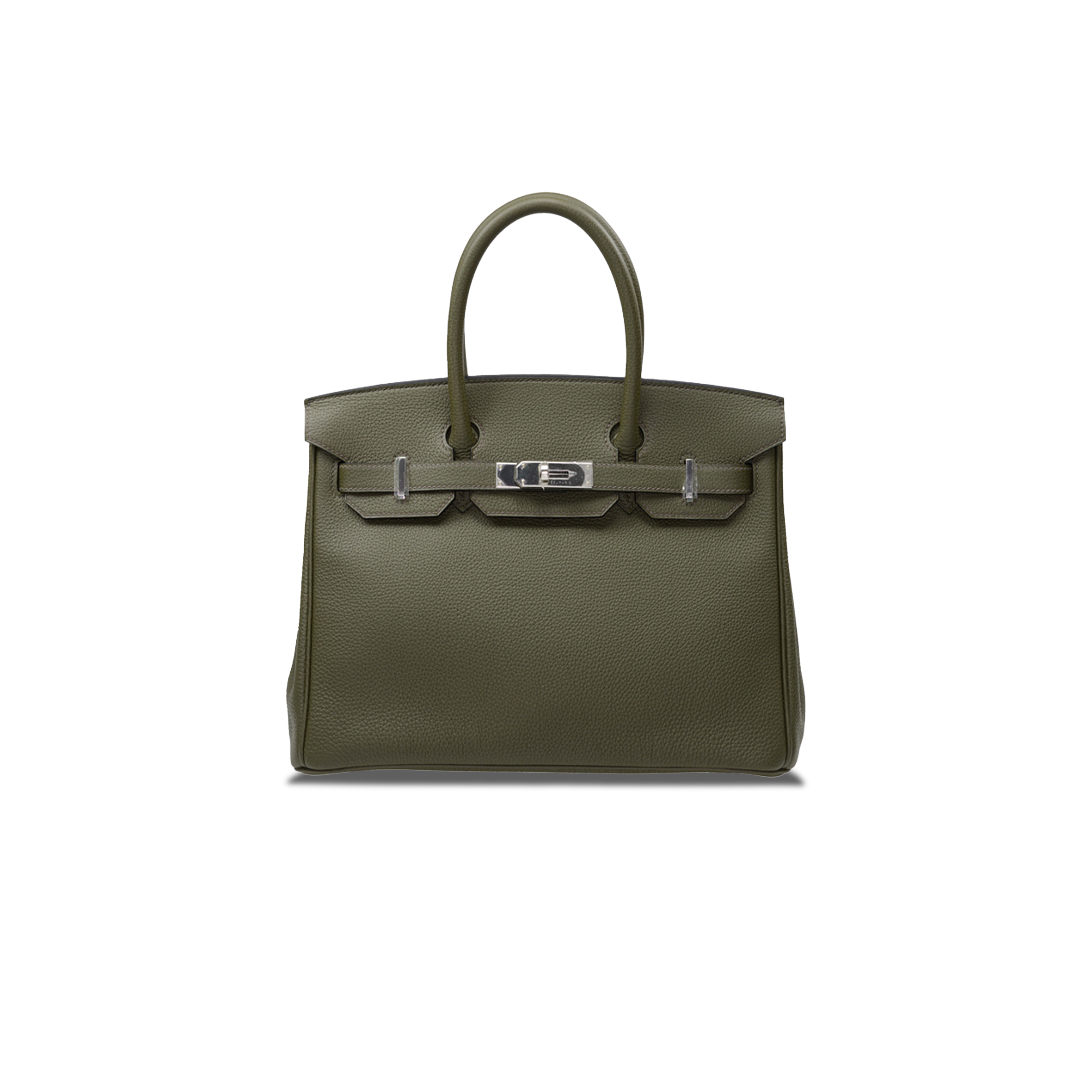 H**mes birkin 30 togo leather sage green silver buckle bk3061tgss (30*23*15cm)